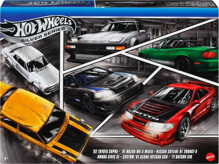 Set 6 masinute Hot Wheels Silver Series Japan Style - 1/64 Hot Wheels