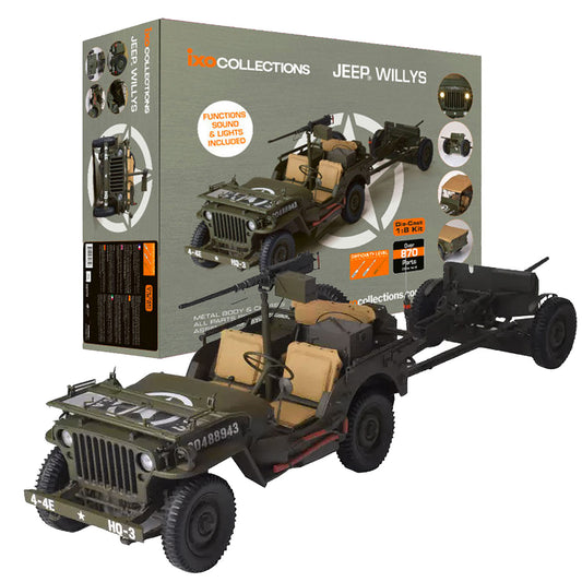 Jeep Willys kit de asamblat 870 piese cu lumini si sunete - 1/8 IxoCollections