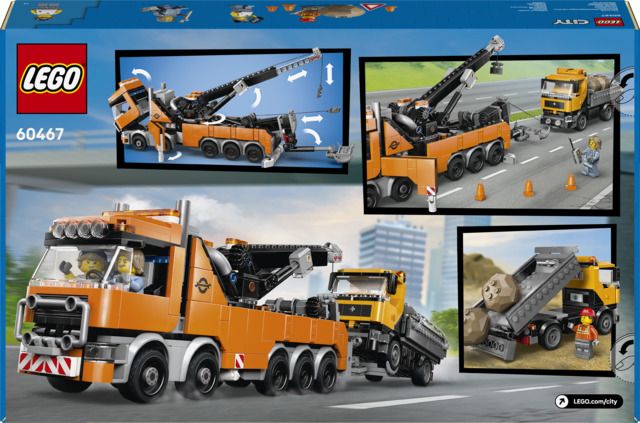 LEGO City 60467 - Camion de remorcare si recuperare cu macara (793 piese)