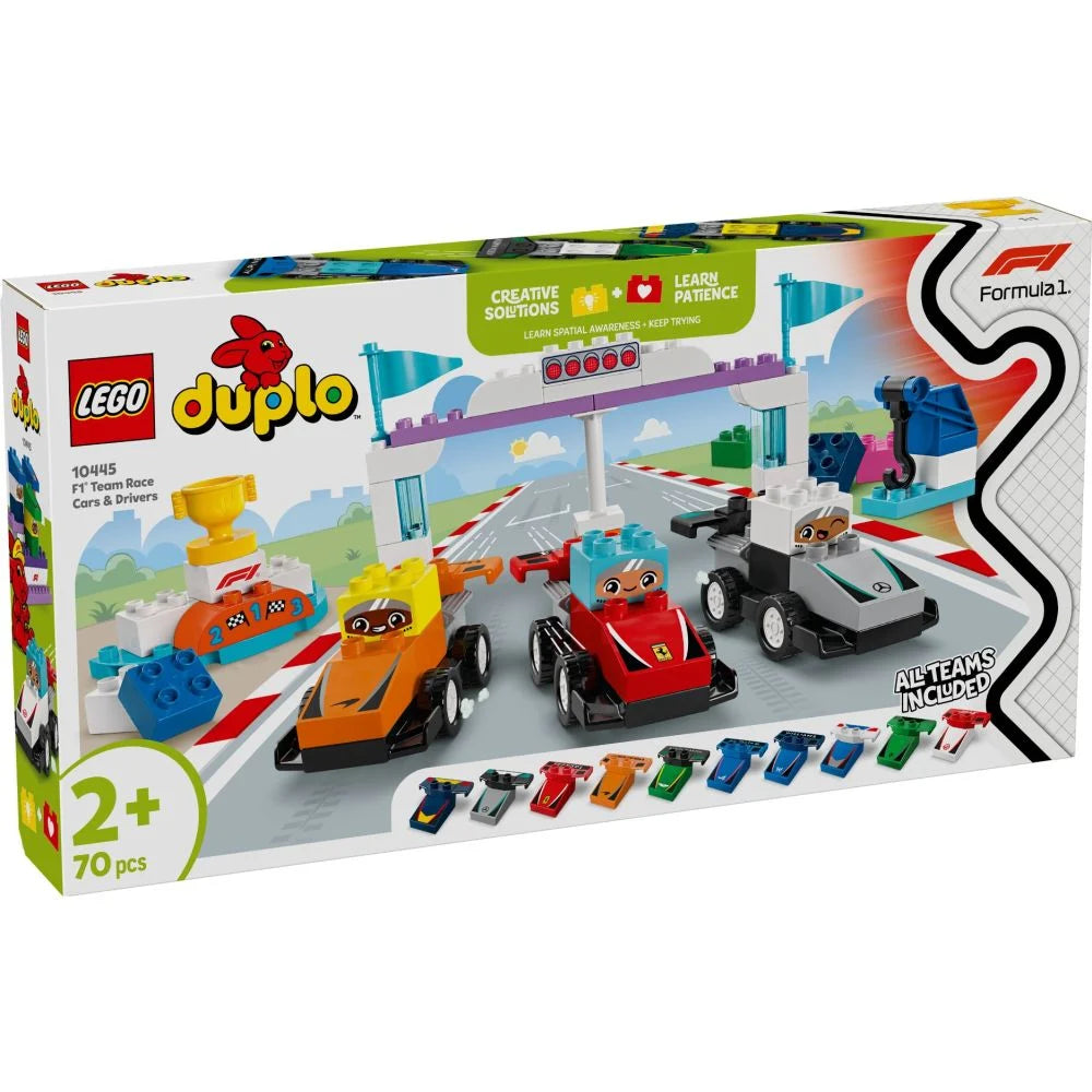 LEGO DUPLO 10445 - Echipa F1 Masini si piloti de curse (70 piese)