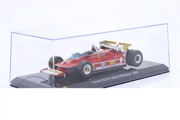 Formula 1 Ferrari 312 T5 - Gilles Villeneuve 1980 #2 cu vitrina plexiglass - 1/24 Altaya