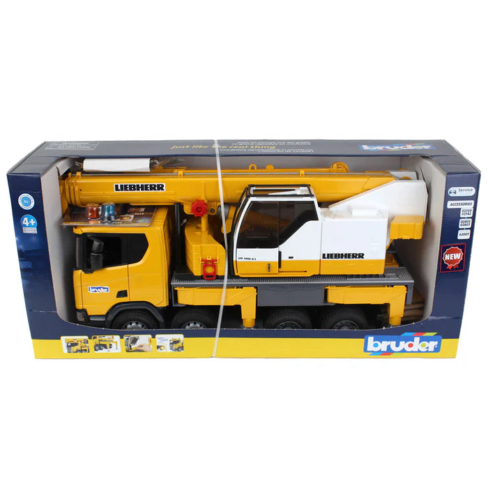 BRUDER 3571 - Camion Scania cu macara Liebherr