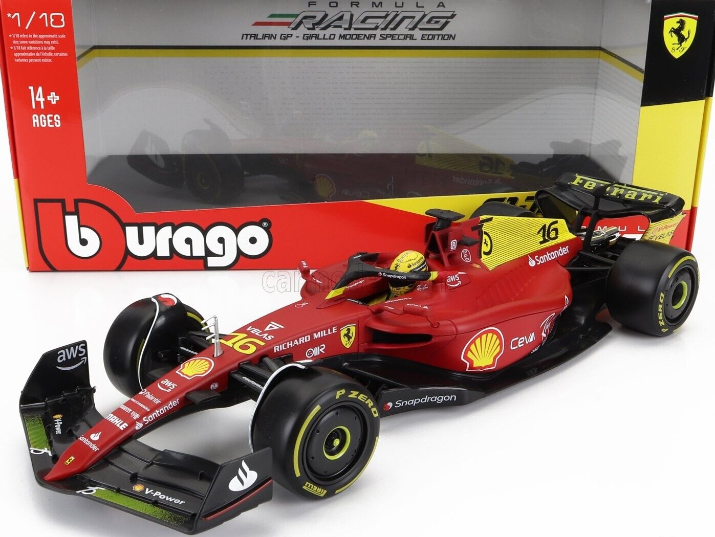 Formula 1 Ferrari F1 F1-75 #16 2nd Italian GP 2022 Charles Leclerc - 1:18 Bburago