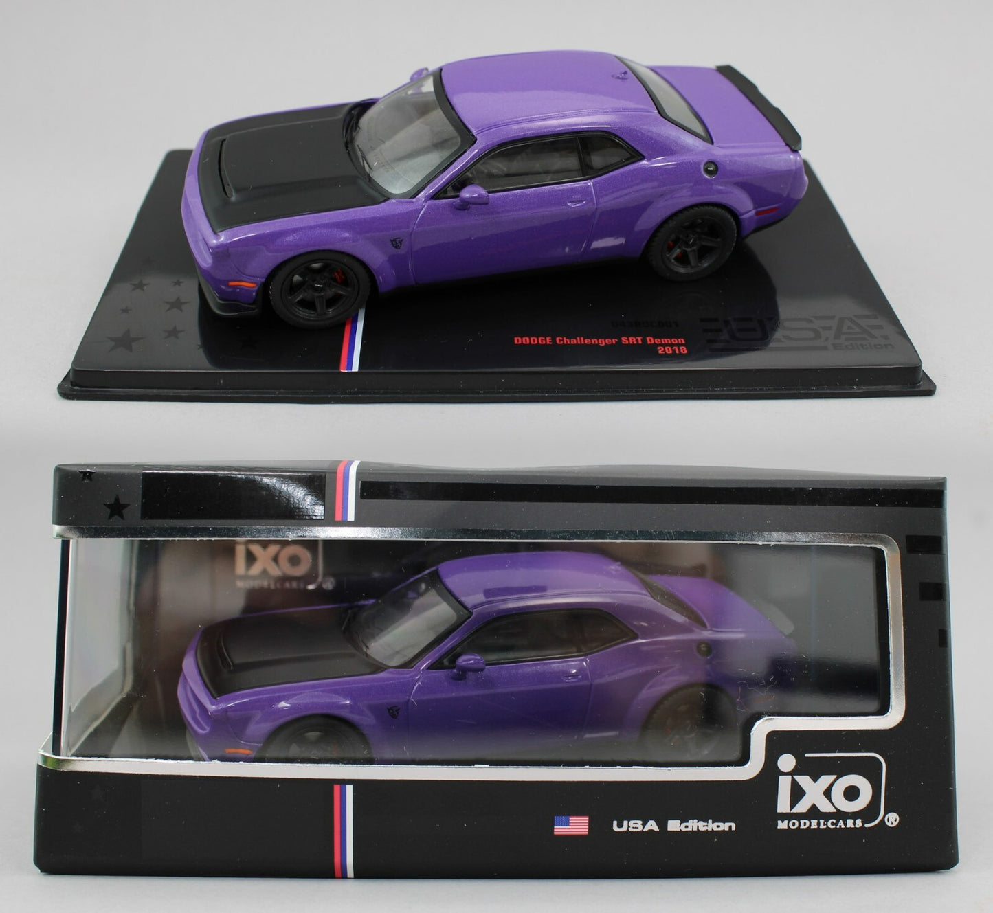 Dodge Challenger SRT Demon 2018 mov cu vitrina plexiglass - 1/43 Ixo Modelcars