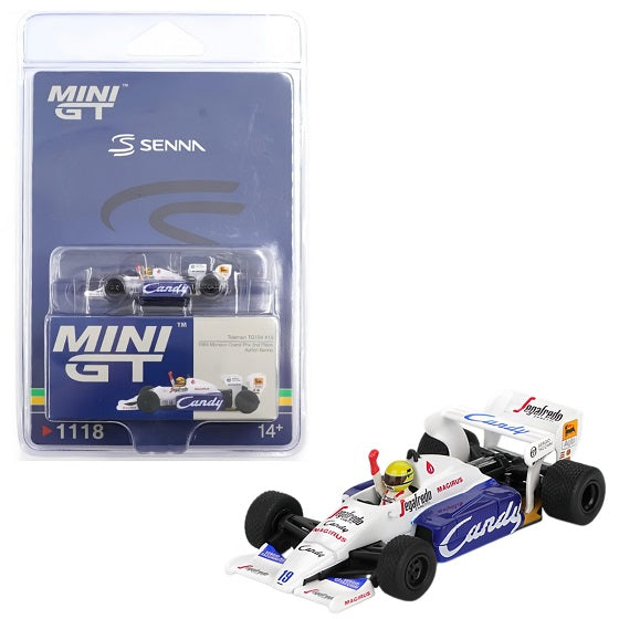 Formula 1 Toleman TG184 #19 1984 Monaco Grand Prix 2nd place Ayrton Senna - 1/64 Mini GT