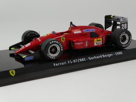 Formula 1 Ferrari F1-87/88C - Gerhard Berger 1988 #28 cu vitrina plexiglass - 1/24 Premium Collectibles