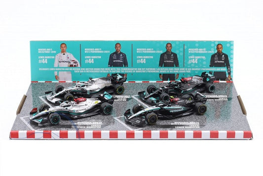 Set 4 machete Formula 1 Mercedes Hamilton 2019,2021,2022 si 2024 - 1/43 Bburago