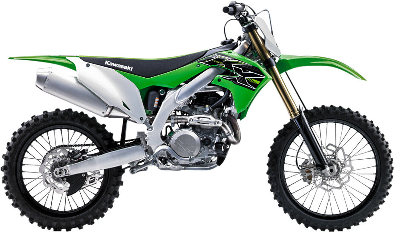 Motocicleta Kawasaki KX450 verde - 1/6 New Ray