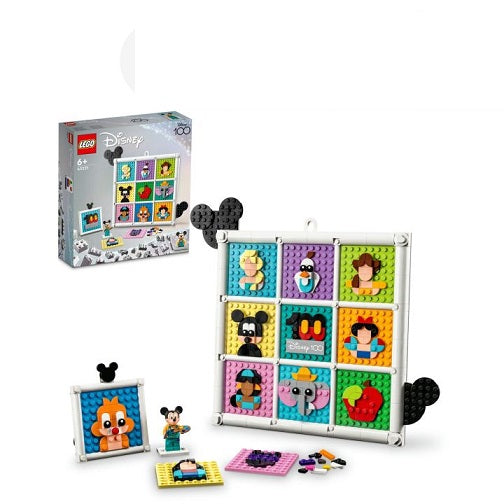 LEGO Disney 43221 - 100 de ani de figuri emblematice de animatie Disney (1022 piese)
