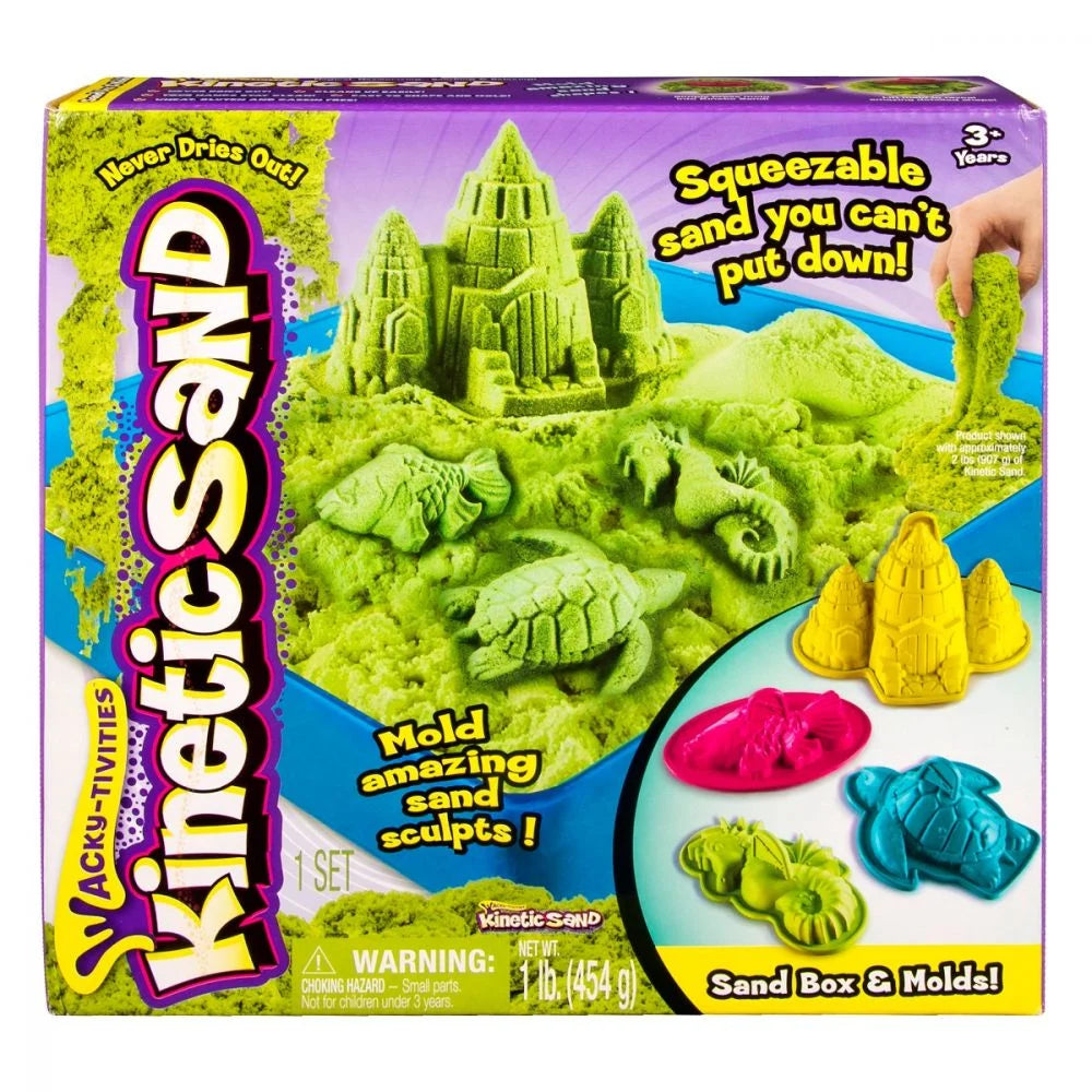 SET nisip kinetic verde 454g cu tavita - KINETIC SAND