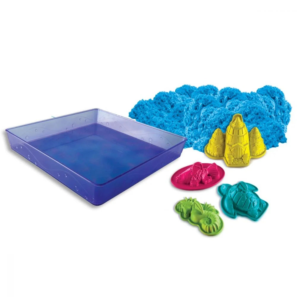 SET nisip kinetic albastru 454g cu tavita - KINETIC SAND