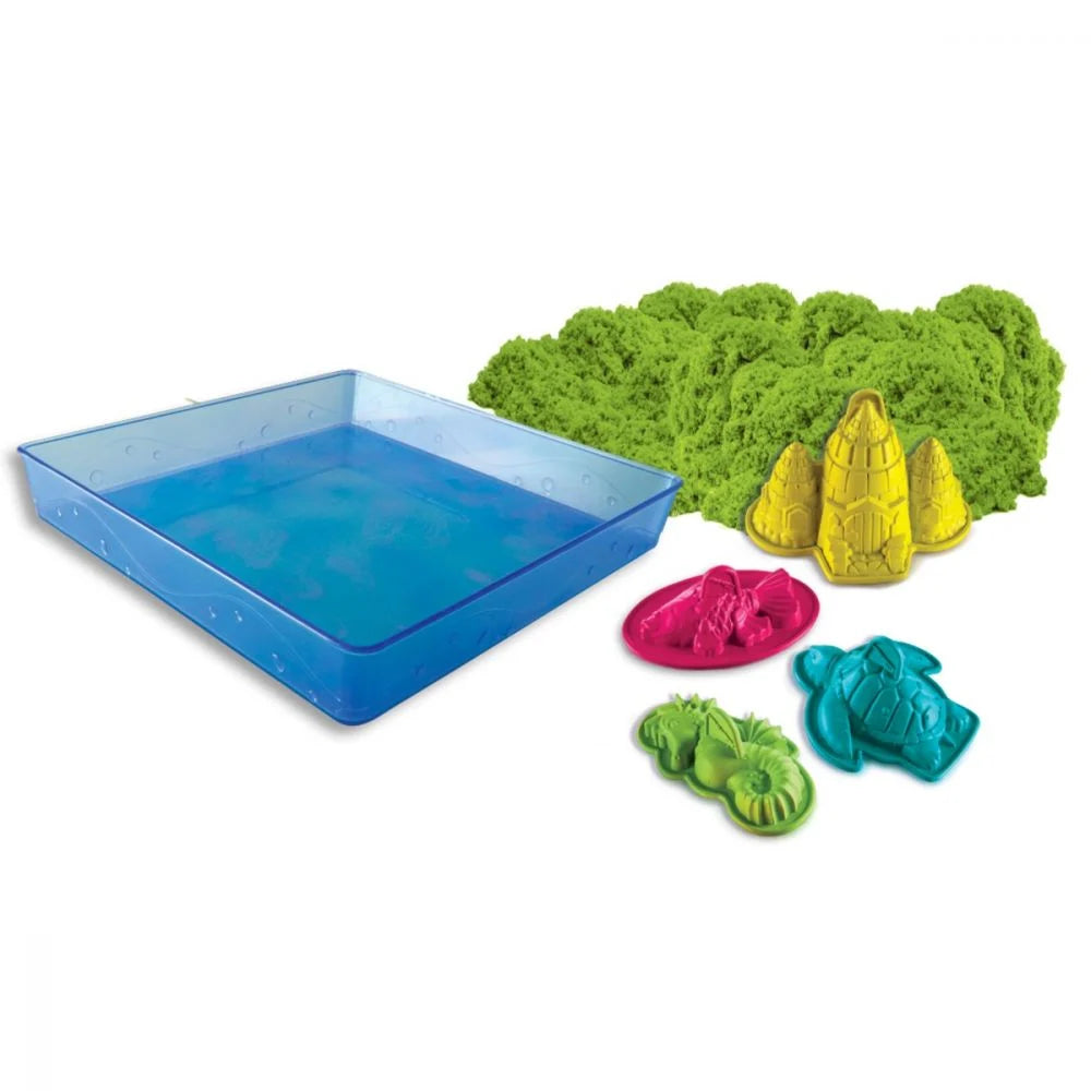 SET nisip kinetic verde 454g cu tavita - KINETIC SAND
