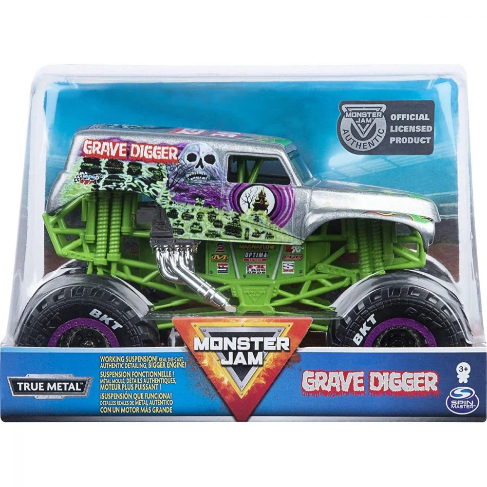 Monster Grave Digger verde/gri/mov - 1/24 Spin Master