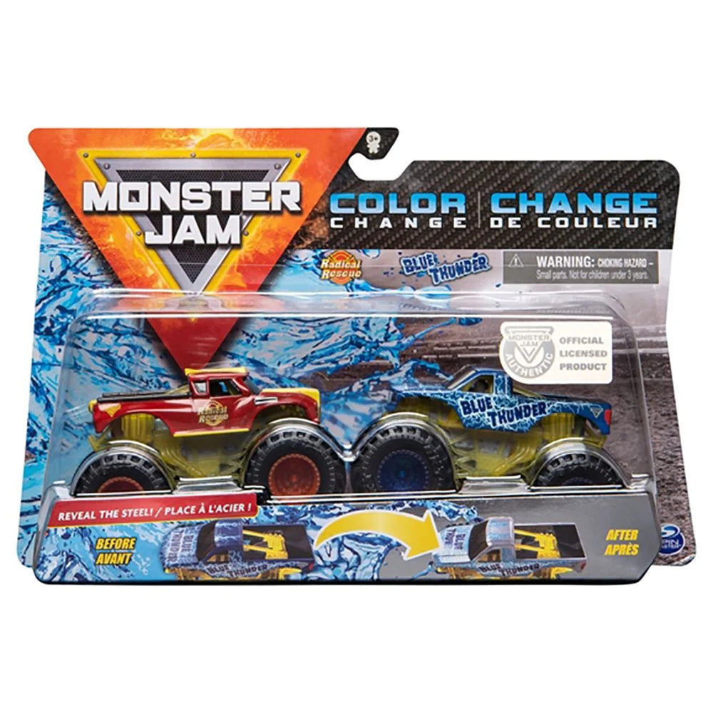 Set 2 masini Monster Jam - Radical Rescue si Blue Thunder 1/64