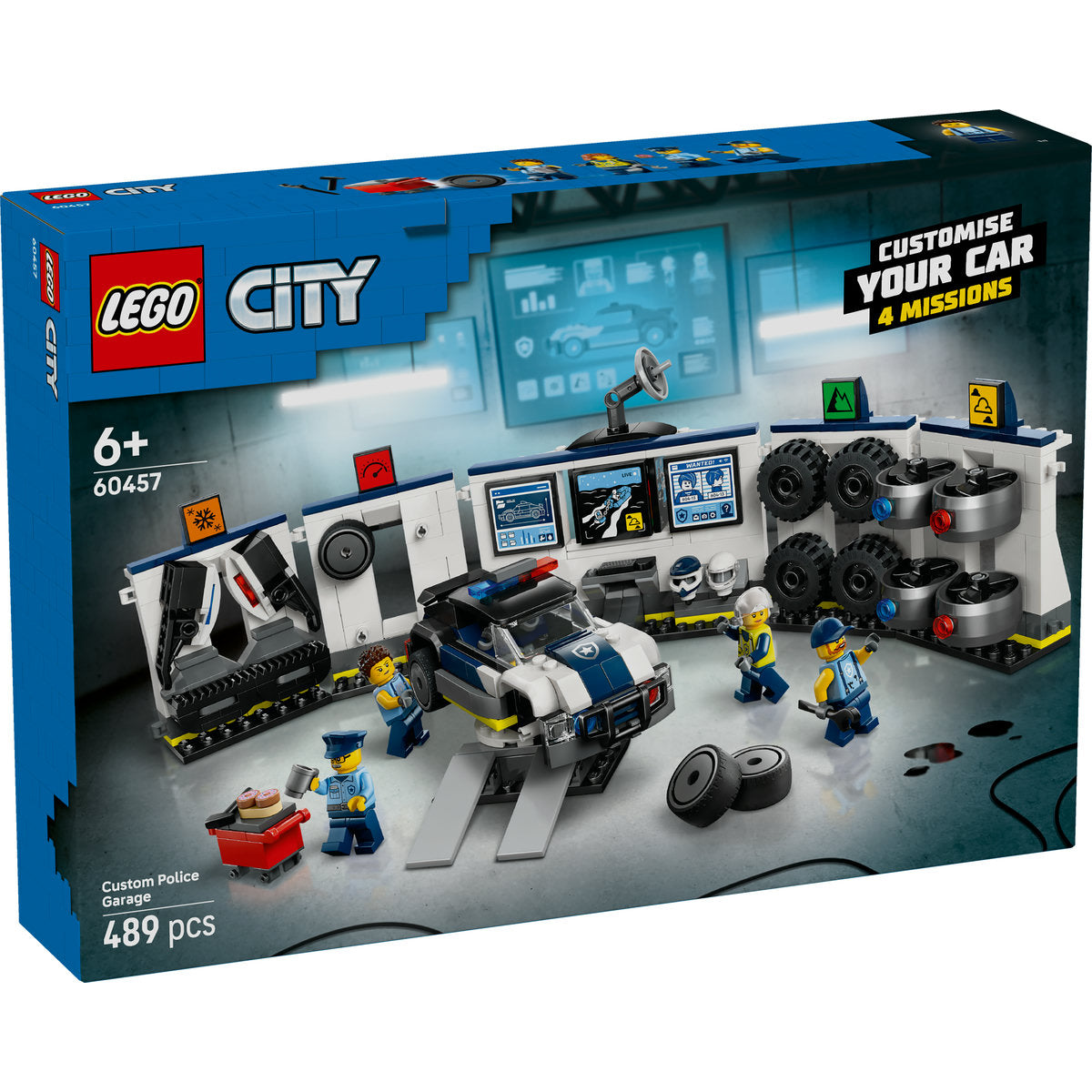 Lego City 60457 - Garaj personalizat pentru masini de politie (489 piese)