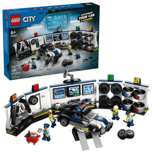 Lego City 60457 - Garaj personalizat pentru masini de politie (489 piese)