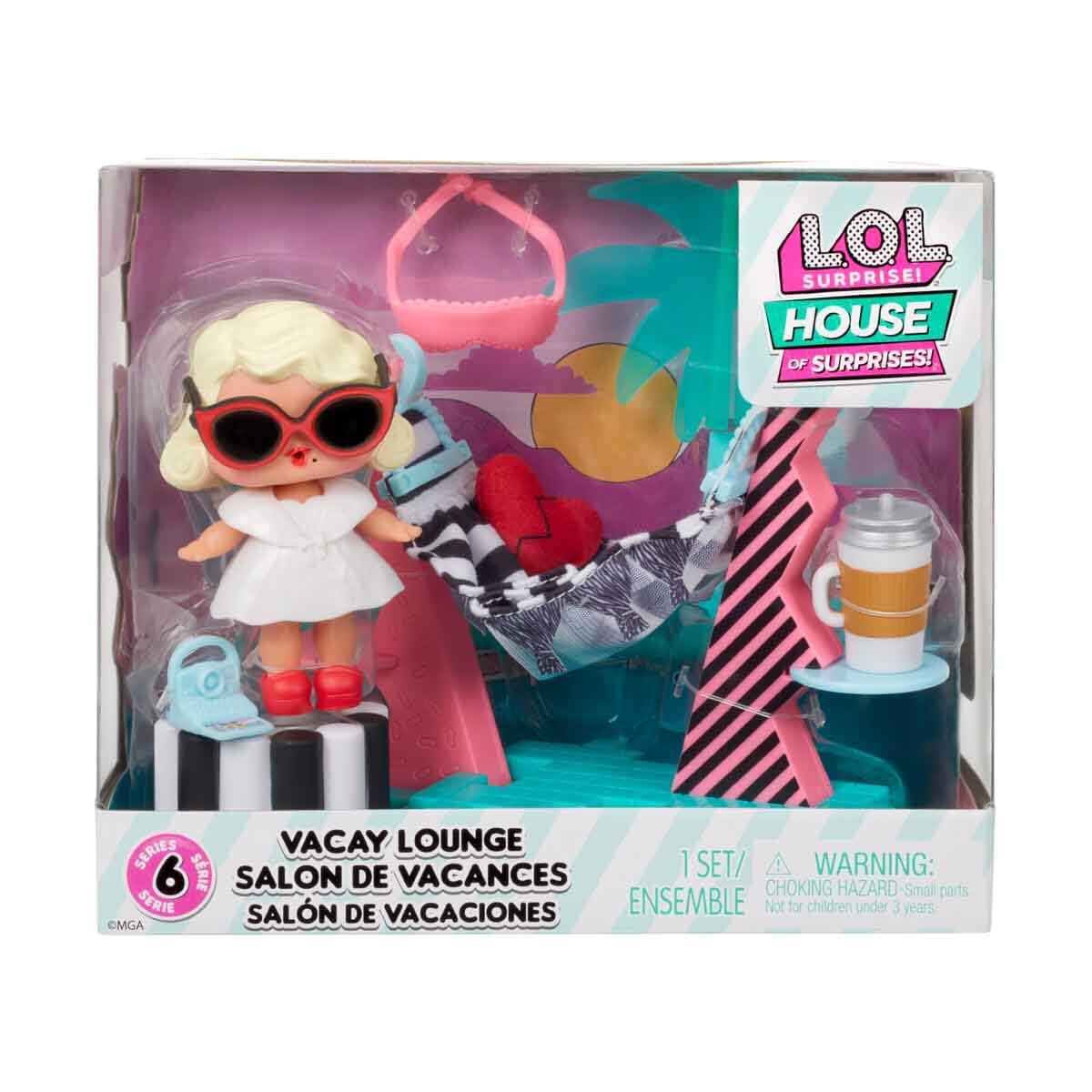 Set papusa LOL Surprise Vacay Lounge - Leading Baby cu 8 surprize