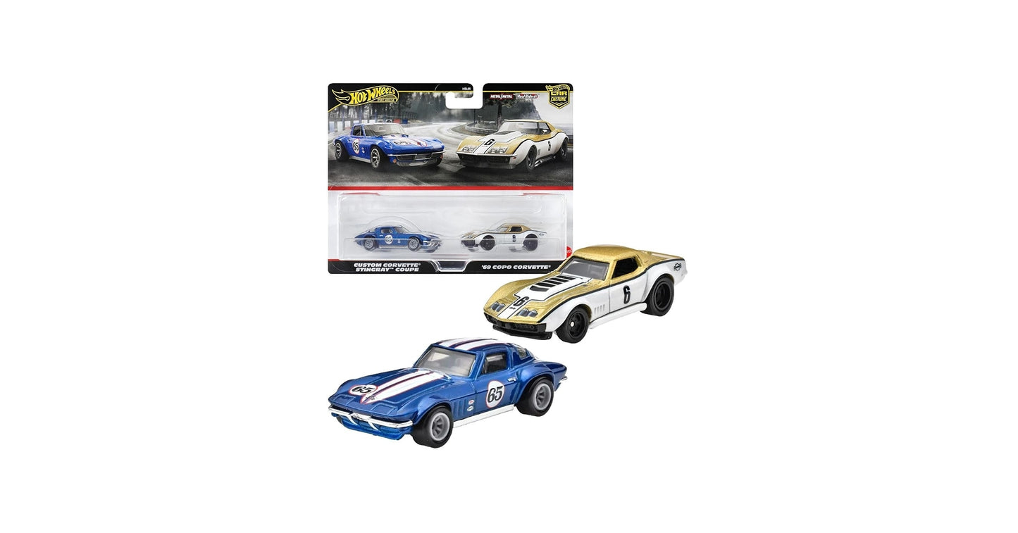 Set 2 machete Custom Corvette Stingray Coupe si Copo Corvette 1969 - 1/64 Hot Wheels Premium