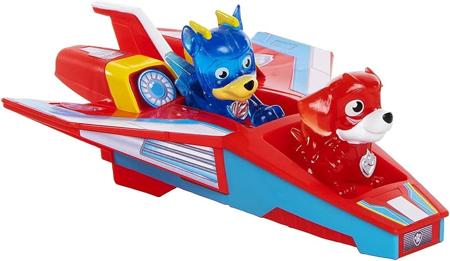 Set de joaca Paw Patrol - Avion cu figurine Chase si Marshall