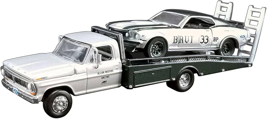 Set Allan Moffat's #33 1969 Trans Am Mustang cu Ford F-350 Ramp Truck - 1/64 ACME