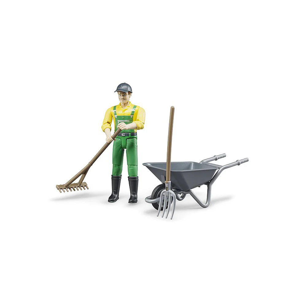 BRUDER 62610 - Set Figurina Fermier cu Accesorii