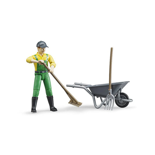 BRUDER 62610 - Set Figurina Fermier cu Accesorii