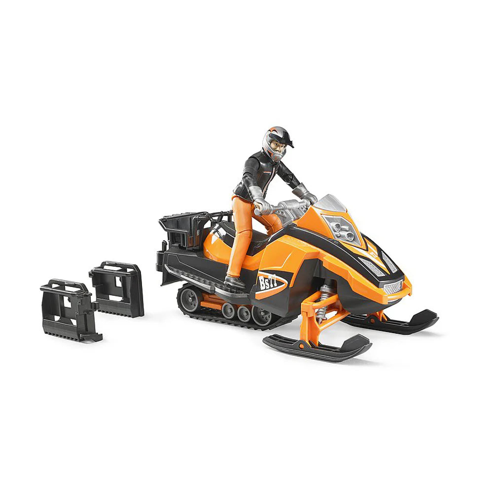 BRUDER 63101 - Snowmobil cu figurina barbat si accesorii