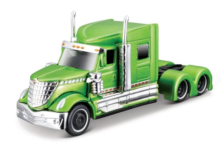 Camion Cap Tractor International Lonestar verde 14cm - 1/64 Maisto Design