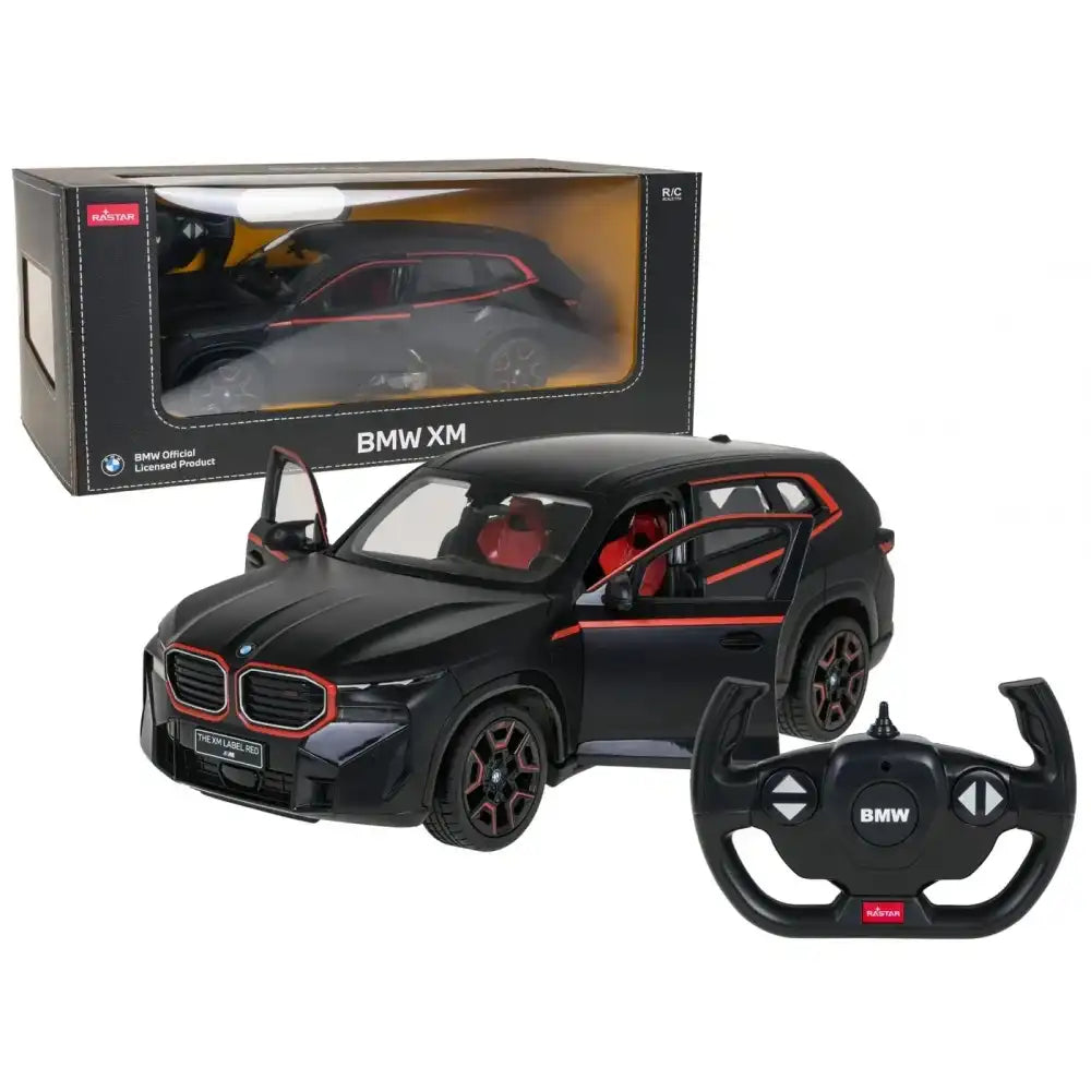 BMW XM negru/rosu cu telecomanda - 1/14 Rastar