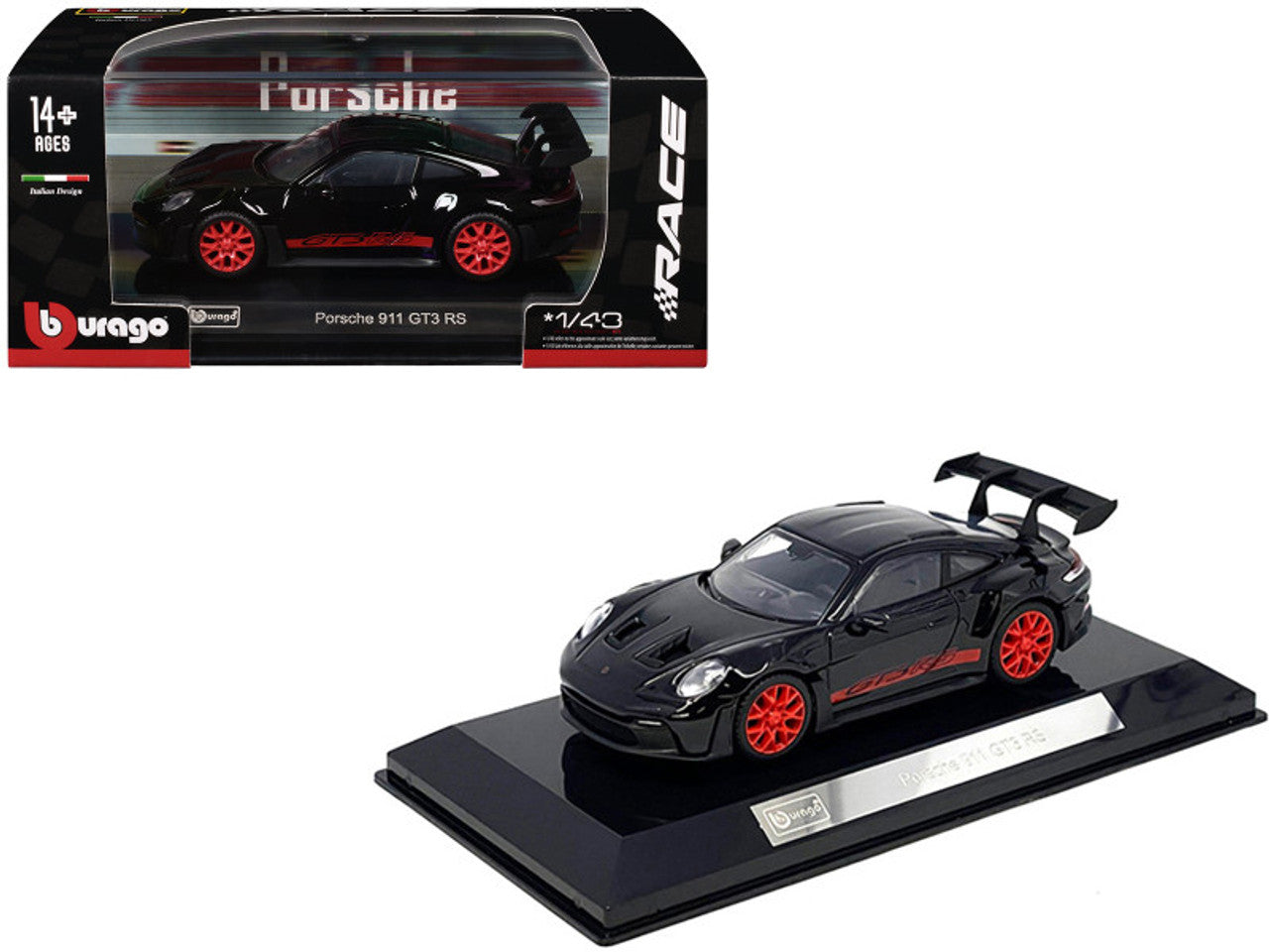 Porsche 911 GT3 RS cu vitrina plexiglass - 1/43 Bburago