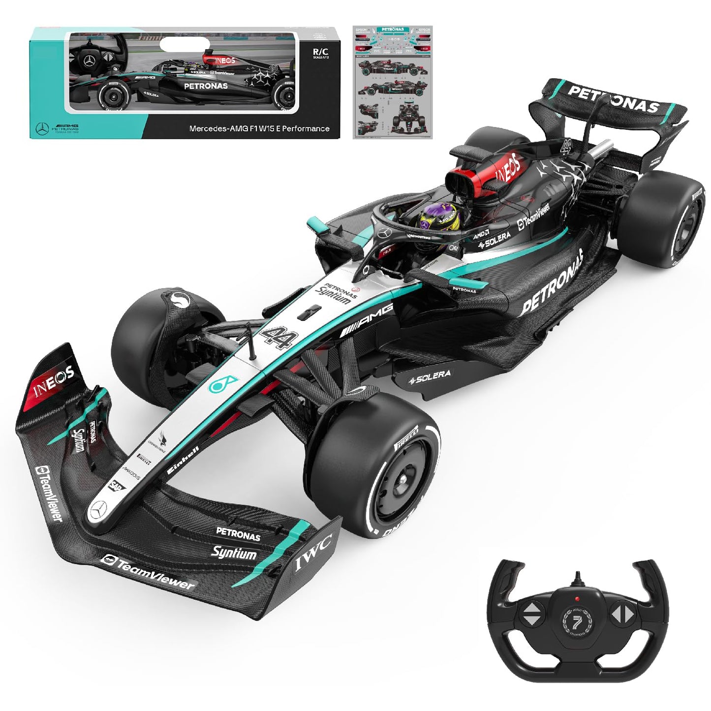 Masinuta Formula 1 Mercedes-AMG F1 W15 E Performance cu telecomanda - 1/12 Rastar