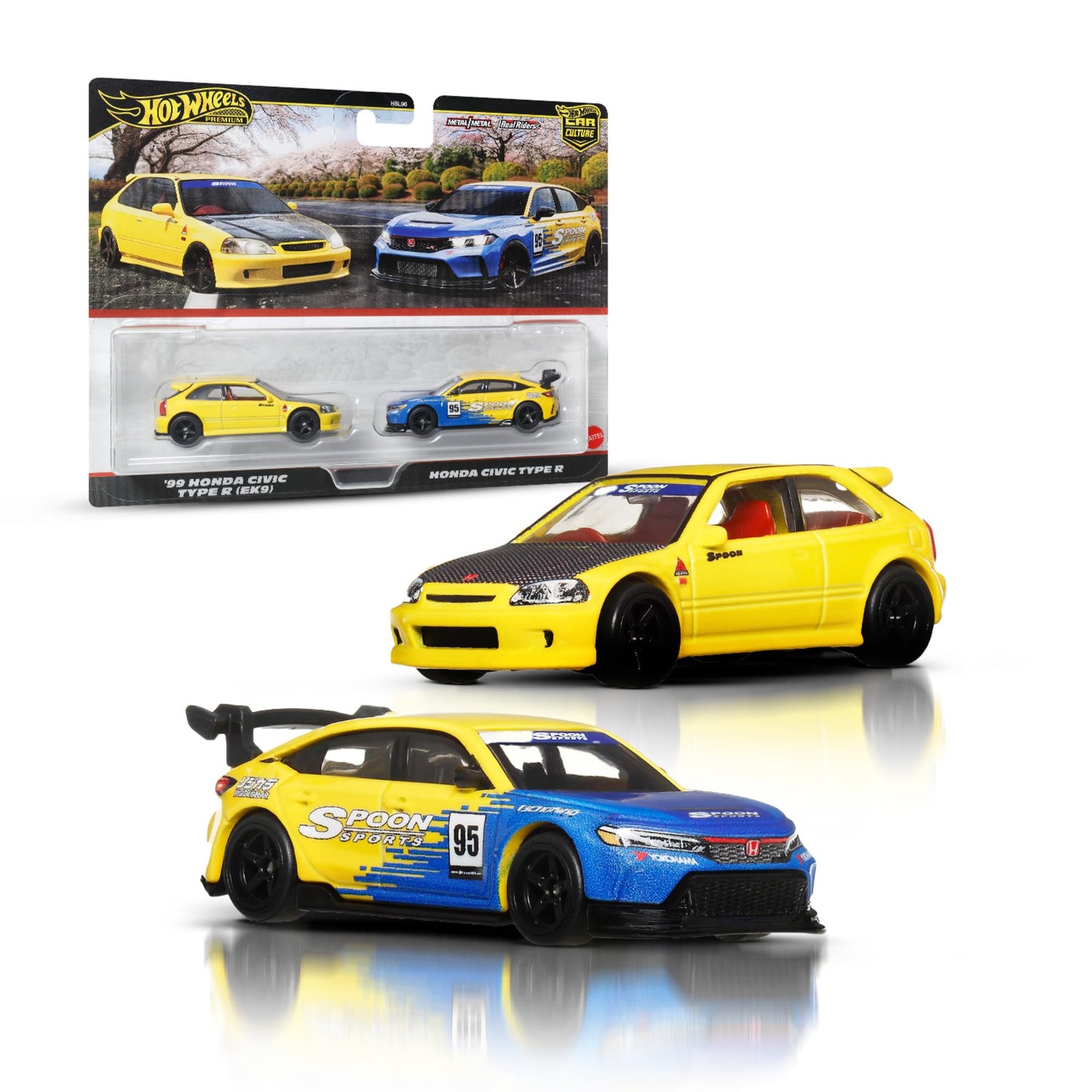 Set 2 machete Honda Civic Type R 1999 si Honda Civic Type R #95 - 1/64 Hot Wheels Premium
