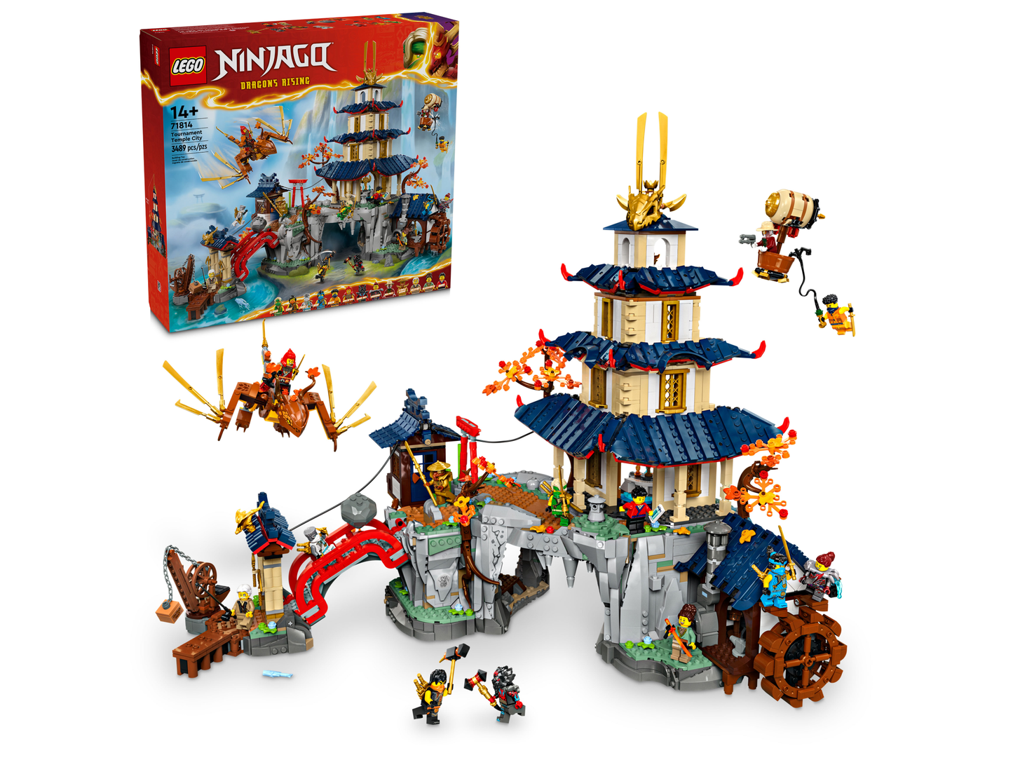 LEGO NINJAGO 71814 - Orasul templelor la turneu (3489 piese)