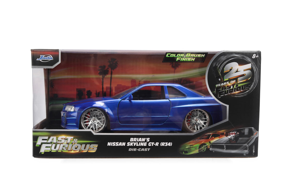 Nissan Skyline GT-R R34 Brian's albastru - 1/24 Jada