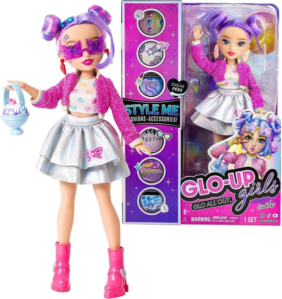 Papusa Glo-Up Girls Glo All Out - Sadie 27cm