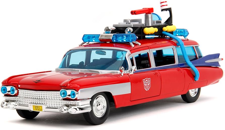 Cadillac Ambullance Ecto-1 1959 rosu "Ghostbusters-Transformers" - 1/24 Jada