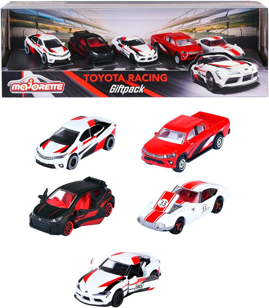 Set 5 masinute Toyota Racing - 1/64 Majorette