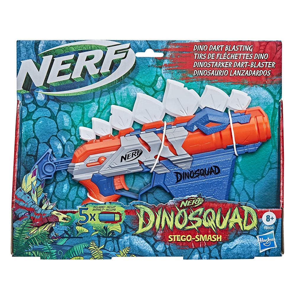 Blaster Nerf Dinosquad - Stegosmash cu 5 proiectile