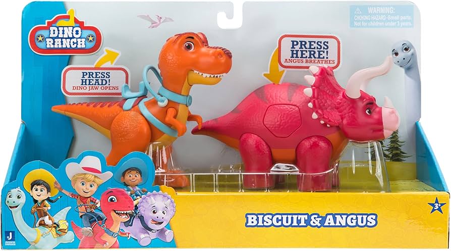 Set 2 figurine Dino Ranch - Biscuit si Angus