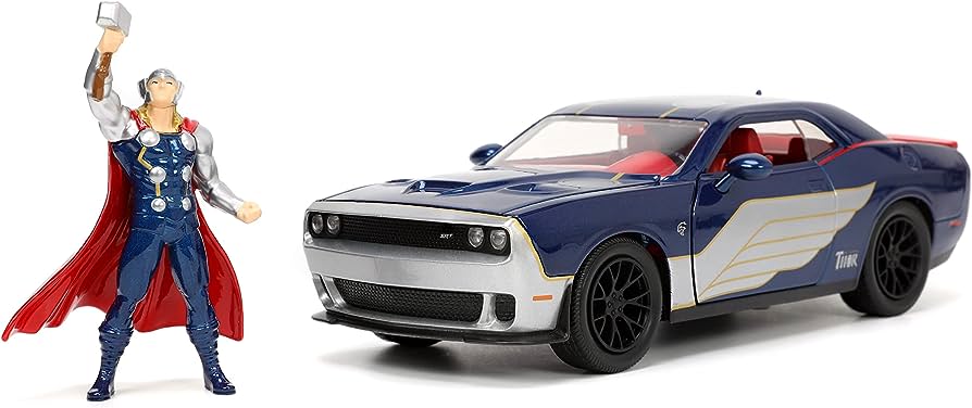 Dodge Challenger 2015 Hellcat cu figurina Thor - 1/24 Jada