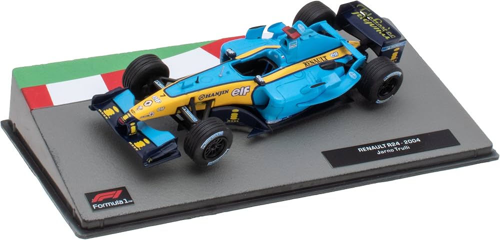 Formula 1 Renault R24 2004 Jarno Trulli cu vitrina plexiglass - 1/43 Edicola
