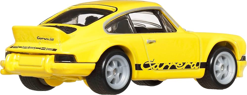 Masinuta metalica Porsche 911 Carrera RS 2.7 galben - 1/64 HW Premium