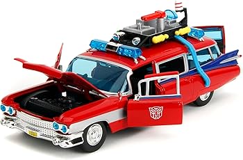 Cadillac Ambullance Ecto-1 1959 rosu "Ghostbusters-Transformers" - 1/24 Jada