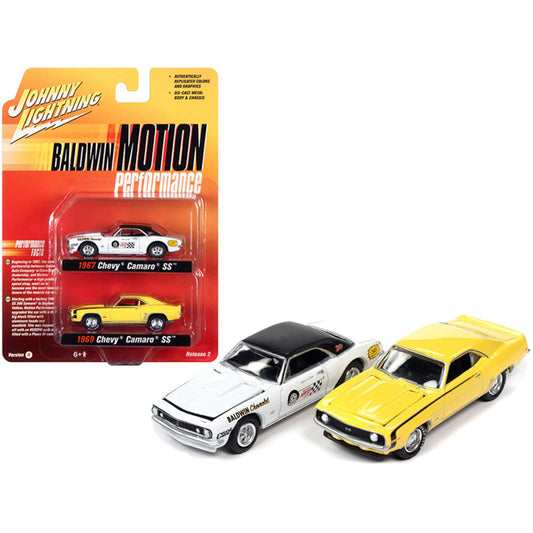 Set 2 masinute Chevy Cmaro SS 1967 si Chevy Camaro SS 1969 - 1/64 Johnny Lightning