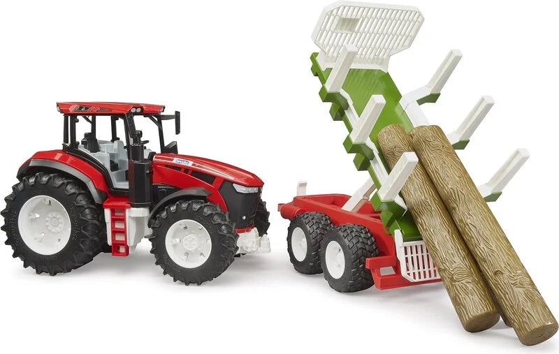 BRUDER 03453 - Tractor ROADMAX cu remorcă și bușteni