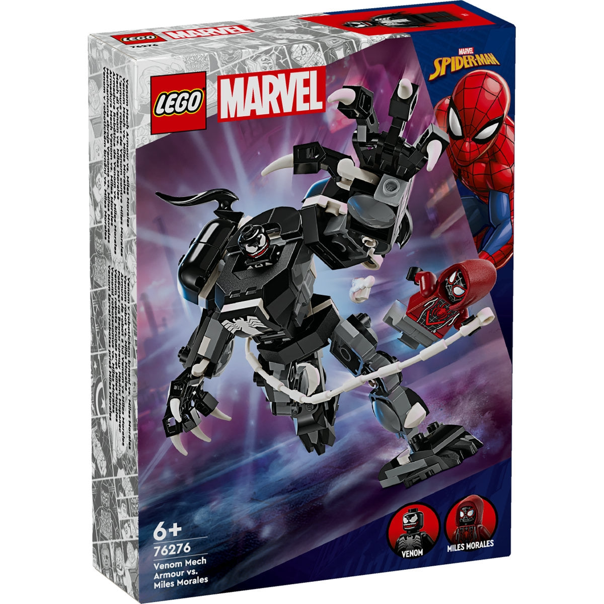 LEGO Marvel 76276 - Armura de robot a lui Venom vs Miles Morales (134 piese)