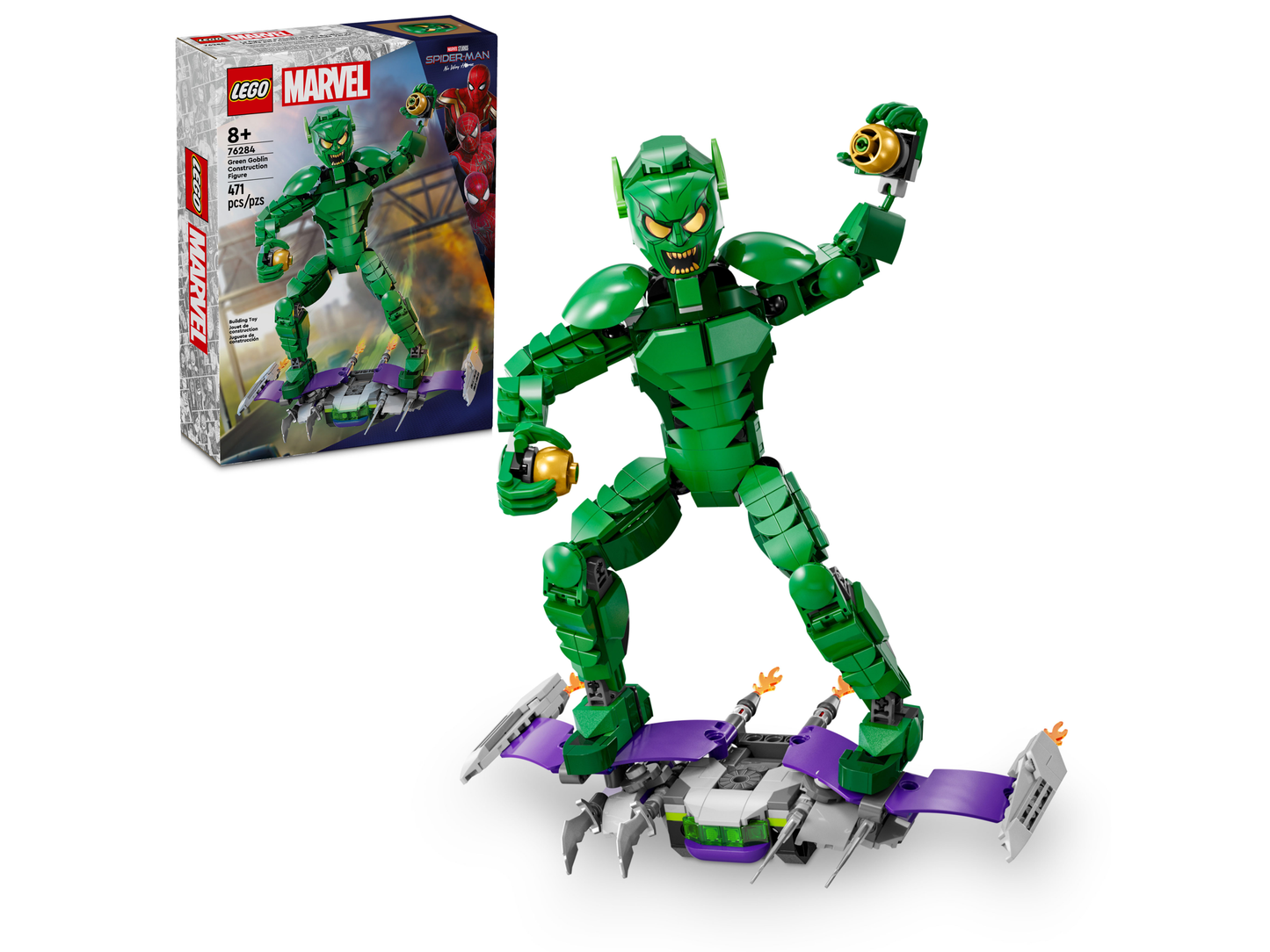 LEGO Marvel 76284 - Figurina de constructie Green Goblin (471 piese)