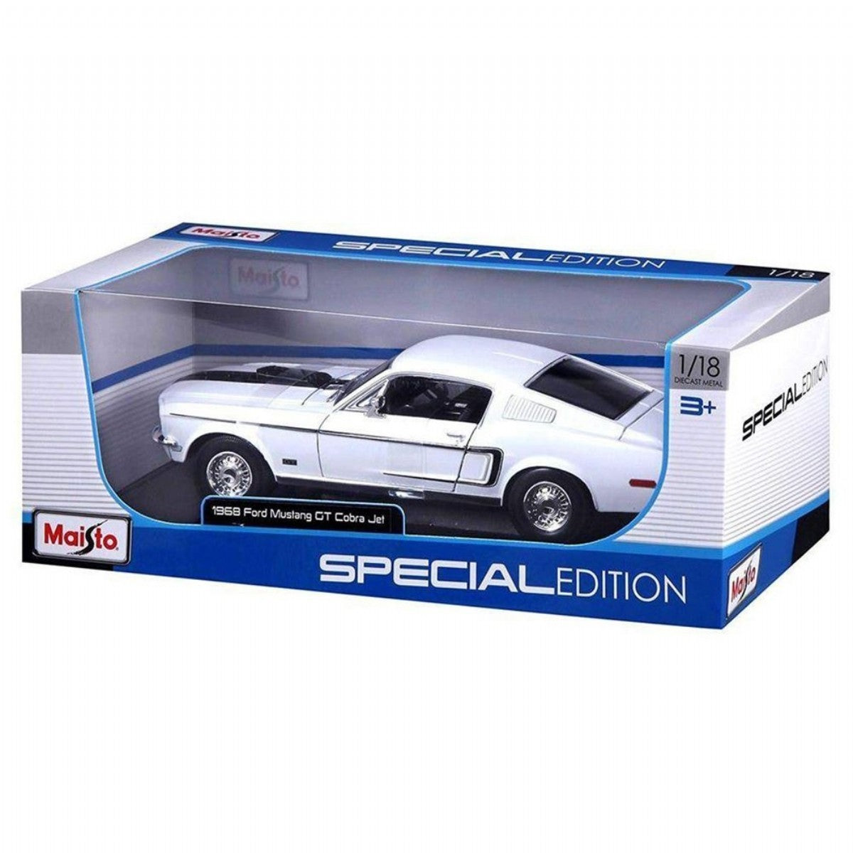 Ford Mustang GT Cobra Jet 1968 alb - 1/18 Maisto