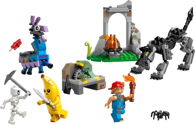 LEGO Fortnite 77075 - Tabara lui Peely si Sparkplug (250 piese)