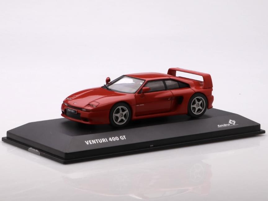 Venturi 400 GT rosu cu vitrina plexiglass - 1/43 Solido